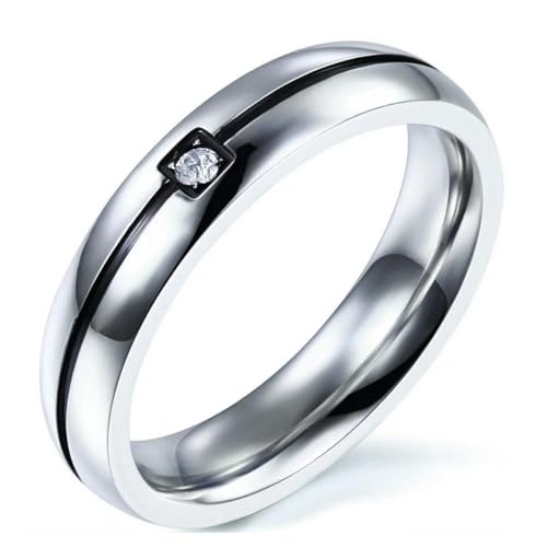 Edelstahl Zirkon Paar Ringe für Frauen Männer Hochzeit Verlobung CZ Ring Einzigartiger Schmuck von Hokech