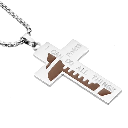 Edelstahl inspirierende Kreuzanhänger Halskette für Männer und Frauen Sport Softball Liebhaber Hip Hop Punk Schmuck Geschenke von Hokech