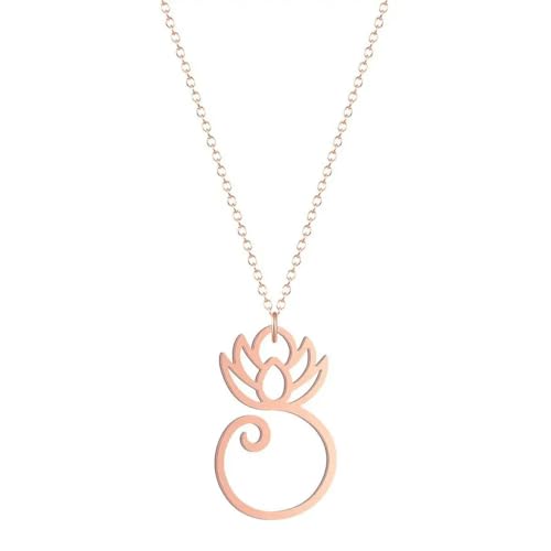 Edelstahl vergoldet Lotus Anhänger Halskette Meditationsschmuck Yoga Spirituelle Halskette für Frauen Mädchen von Hokech