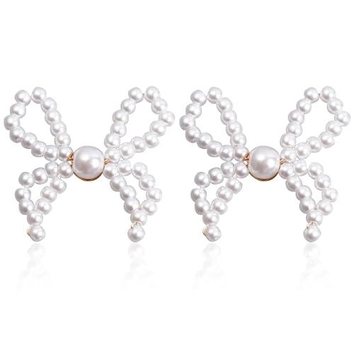 Elegante Gothic Bowknot Bow Imitation Perlen Ohrstecker für Frauen Piercing Ohrringe Mi Brautschmuck Accessoires von Hokech