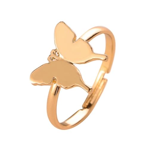 Elegante weibliche Hochzeit Schmetterling verstellbarer Ring Charmante Frauen Gold Schmetterling Accessoires Mode Damen Party Schmuck von Hokech