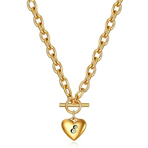 Frauen Mädchen Brief Herz Halskette Goldfarbe 26 Buchstaben Charm Halsketten Edelstahl Anhänger Schmuck Halskette von Hokech