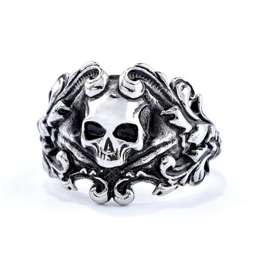 Gothic Persönlichkeit Männer Totenkopf Ringe Punk Hip Hop Party 316L Edelstahl Biker Ring Mode Schmuck Geschenk von Hokech