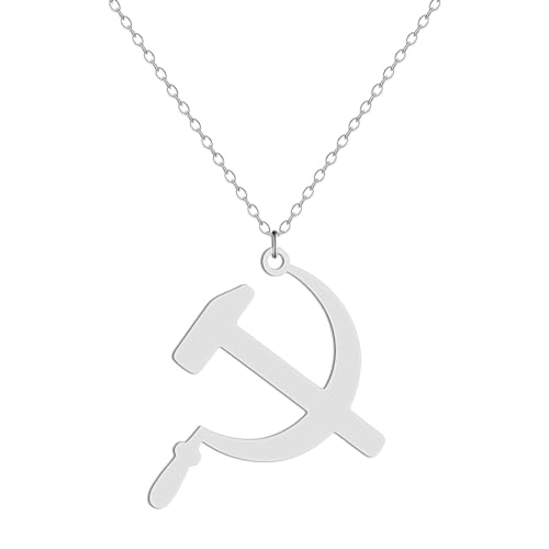 Hammer und Sichel Anhänger Halskette für Frauen Mädchen Edelstahl Hohl Charm Halskette Schmuck Geschenk Hammer und Sichel Anhänger Halskette für Frauen Mädchen Edelstahl Hohl Charm Halskette Schmuck Geschenk von Hokech