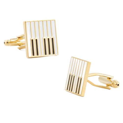 High-End-Manschettenknöpfe mit galvanisiertem Goldtropfenöl-Klavierschlüssel für Manschettenknöpfe mit französischem Hemd für Herren von Hokech