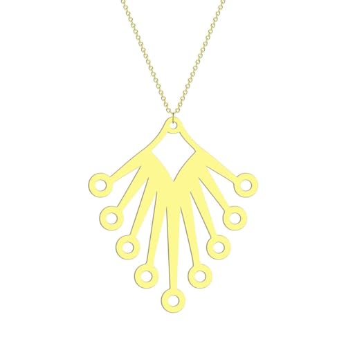 Hohle Blume geometrischer Anhänger Halskette für Frauen Mädchen Edelstahl lasergeschnitten Sonne Charm Kette weibliche Party Schmuck von Hokech