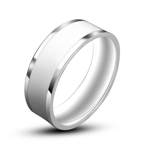 Hokech 316L Edelstahl Bad Boy Ring 7mm silberfarbene Ringe für Frauen Männer Schmuck von Hokech