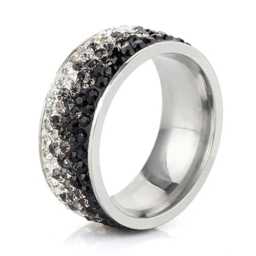 Hokech 6/7/8/9# verschiedene Farblinie Kristall Mode Schmuck Ring Mode Edelstahl Ring für Frauen von Hokech