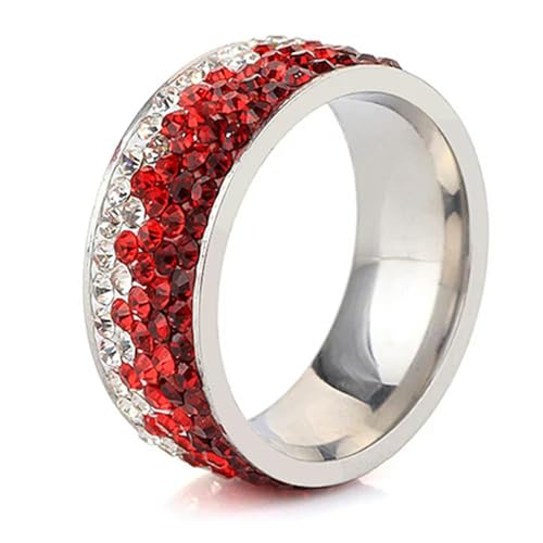 Hokech 6/7/8/9# verschiedene Farblinie Kristall Mode Schmuck Ring Mode Edelstahl Ring für Frauen von Hokech