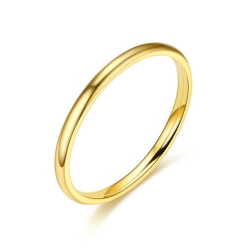 Hokech Einfacher 2mm dünner Ring für Frau 4 Farben Edelstahl Eleganter Partyschwanz Ehering Schmuck Party Geschenke von Hokech