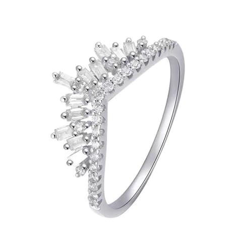 Hokech Einfacher Luxus Roségold Ringe für Frauen Charmanter weiblicher Kristallring Schmuck Romantisch Elegant Damen Kronschmuck Mädchen Geschenke von Hokech