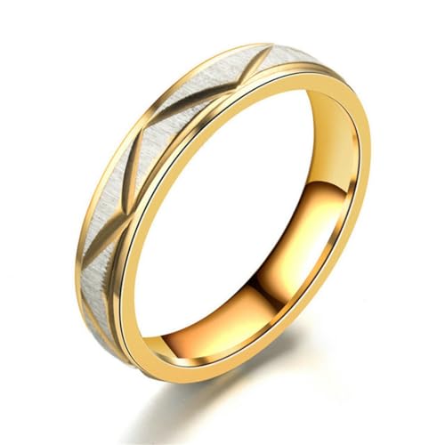 Hokech Goldfarbene Eheringe Ringe für die Liebe Mattes Finish Edelstahl Frauen Männer Schmuck von Hokech