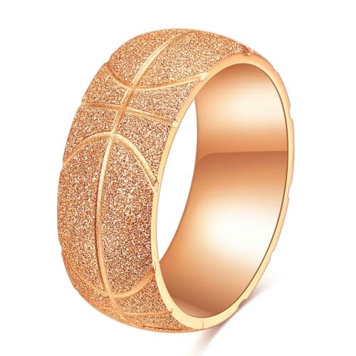 Hokech Kreativer Basketball Logo Matte Finger Ring für Frauen Männer Weihnachtsschmuck Geschenk Edelstahl Ringe Zubehör von Hokech