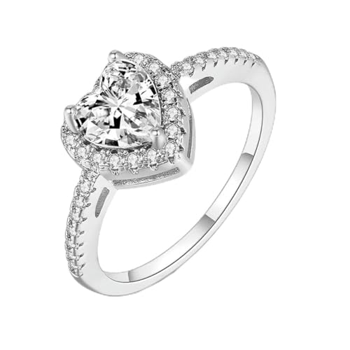 Hokech Luxus weibliche herz gemacht zirkon ring liebhaber versprechen ring statement romantischer schmuck hochzeitsschmuck ringe für frauen mädchen von Hokech