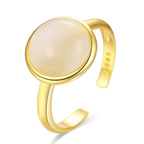 Hokech Mode Einfacher geometrischer runder Opal Cat's Eye Ring für Frauen Koreanischer Stil Verstellbare Ringe Party Fine Jewelry Geschenk von Hokech