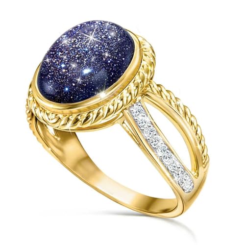 Hokech Mode Luxus Gold Ringe für Frauen Kreative geometrische weibliche Sterne Ring Schmuck Romantische Damen Valentinstag Mädchen Geschenke von Hokech