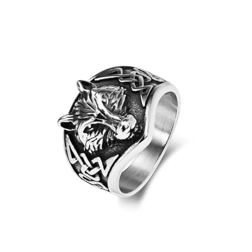 Hokech Mode Retro Persönlichkeit Wolf Kopf Ring Punk Edelstahl keltischer Knoten Tier Ring Männer und Frauen einzigartige Schmuckgeschenke Hokech Mode Retro Persönlichkeit Wolf Kopf Ring Punk Edelstahl keltischer Knoten Tier Ring Männer und Frauen einzigartige Schmuckgeschenke von Hokech