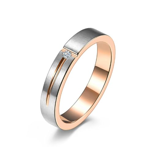 Hokech Mode Roségold Silber Farbe Edelstahl Ring für Frauen Männer Zirkon Zirkon Hochzeitsschmuck Geschenke von Hokech