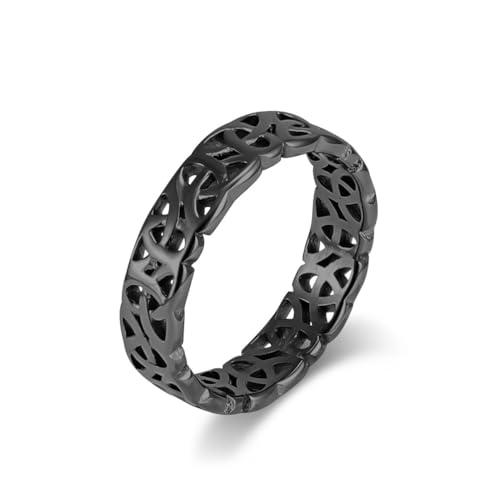 Hokech Mode Vintage Nordic Celtic Knot Ringe für Männer Frauen Edelstahl Valknut Ring Punk Biker Amulett Schmuck Geschenke von Hokech