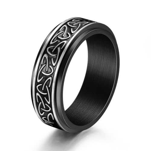 Hokech Mode Vintage Wikinger keltischer Knoten Ring Männer und Frauen Edelstahl Einfacher Ring Party Personalisierter Schmuck Geschenke von Hokech