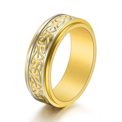 Hokech Mode Vintage Wikinger keltischer Knoten Ring Männer und Frauen Edelstahl Einfacher Ring Party Personalisierter Schmuck Geschenke von Hokech