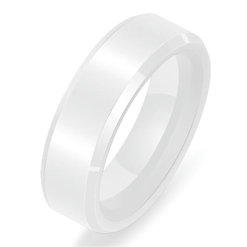 Hokech Neue Mode Einfacher 6mm Schwarz/Weiß Keramikring für Männer Frauen Trendiges Paar Keramik Ring Schmuck von Hokech