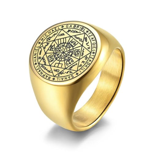 Hokech Neue Mode Gold Silber Farbe Punk Edelstahl Ehering für Männer Vintage Mysteriöser Elfenring Schmuck Geschenke von Hokech