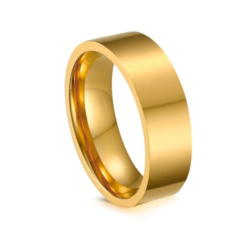 Hokech Neue goldene Farbe hochwertige Edelstahl Unisex-Eheringe für Frauen Männer Liebhaber Jubiläumsschmuck Geschenk von Hokech
