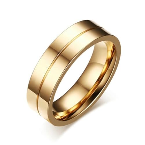 Hokech Neue goldfarbene CZ Eheringe Liebhaber Zirkonia Edelstahl romantischer Ring Schmuck von Hokech