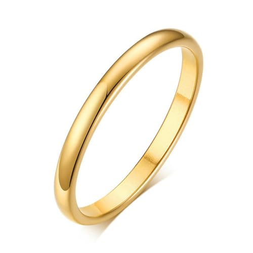 Hokech Neuer Verlobungsring für Frauen Einfacher 316L Edelstahl silberne Farbe Goldfarbe Finger Mädchen Geschenk von Hokech