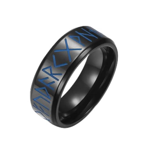 Hokech Nordic 316L Edelstahl Odin Wikinger Rune Ring Modestil Männer und Frauen Amulett Retro Brief Ring Schmuck Geschenk von Hokech