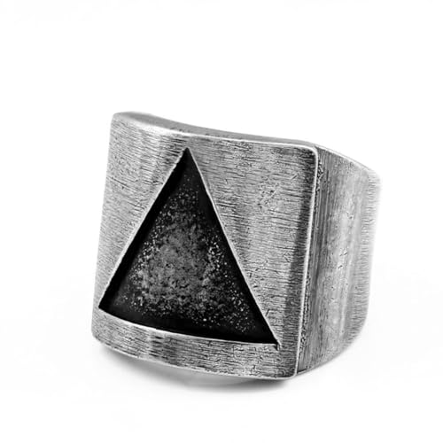 Hokech Retro Dreieck Wikinger Ring Männer Frauen Mode Edelstahl Biker Ring Punk Einfacher Valknut Ring Dreieck Schmuck Geschenk von Hokech