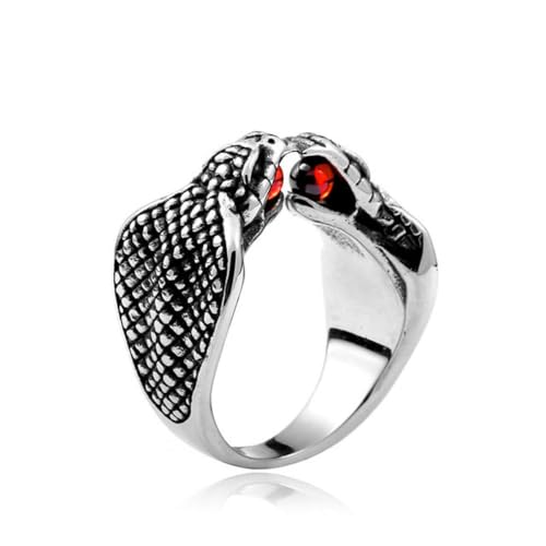 Hokech Retro Nordische Mythologie Männer Ring Punk Edelstahl Biker Tier Schlange Ring für Männer Frauen Mode Wikinger Schmuck Geschenke von Hokech