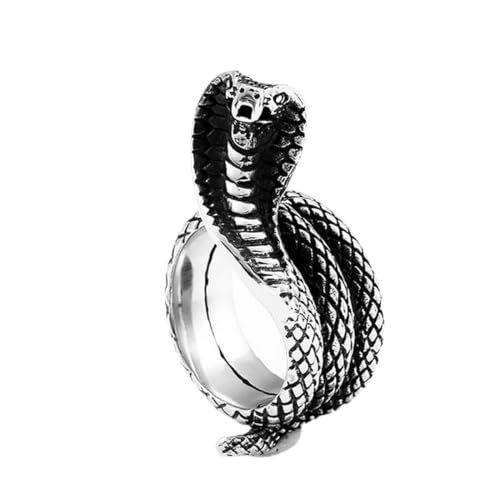 Hokech Retro Nordische Mythologie Männer Ring Punk Edelstahl Biker Tier Schlange Ring für Männer Frauen Mode Wikinger Schmuck Geschenke von Hokech