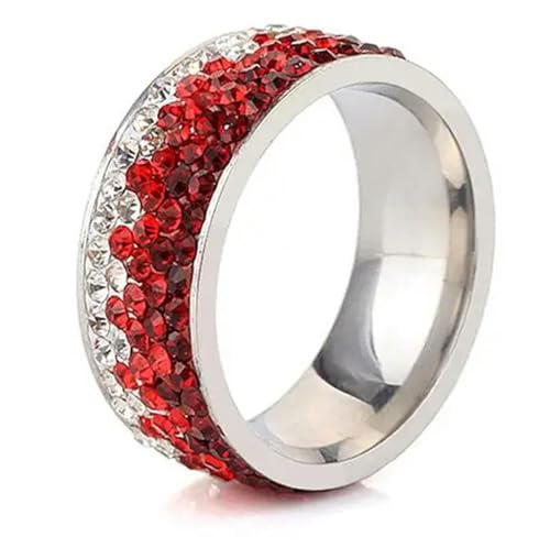 Hokech Schmuck Bling Charms Ringe für Frauen AAA-Kristall Elegante Edelstahlringe mit weißen und schwarzen Kristallen von Hokech