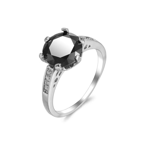 Hokech Schwarze Zirkon-Herzringe für Frauen Vintage Edelstahlring Neu in Hochzeitsschmuck Accessoires von Hokech