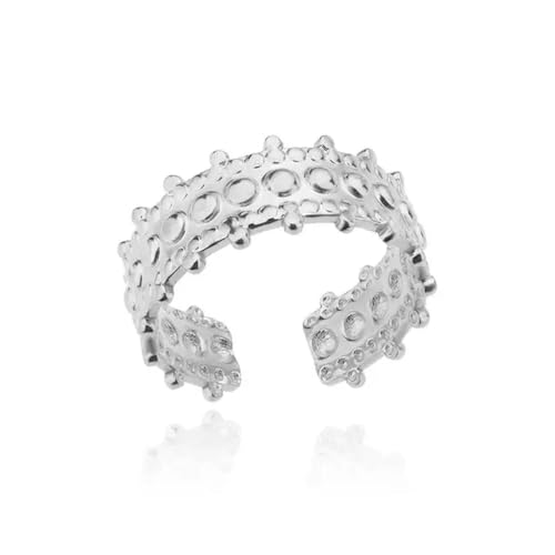 Hokech Star Moon Ringe für Frauen offen einstellbar doppellagig Edelstahlring Vintage-Serie ästhetischer Hochzeitsschmuck Anillos von Hokech