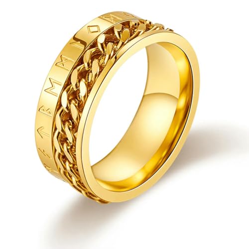 Hokech Trendige Edelstahl drehbare Männer Ring 8mm Spinner Kette Punk Frauen Schmuck Charm Zubehör für Partygeschenk von Hokech