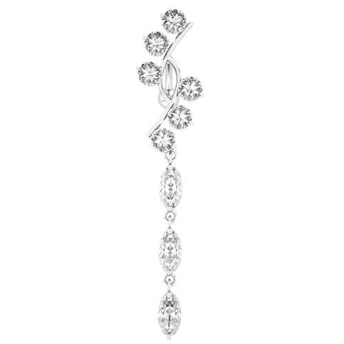 Hokech Umgekehrte Stange baumelndes Bauchpiercin für Frauen Mädchen Bauchloch Piercing Schmuck 9 Zirkonkristalle sexy Bauchnabelringe von Hokech