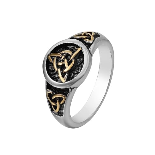 Hokech Vintage Nordic Celtic Knoten Ringe für Männer Frauen Edelstahl Wikinger Ring Mode Einfaches Amulett Schmuck Geschenk von Hokech