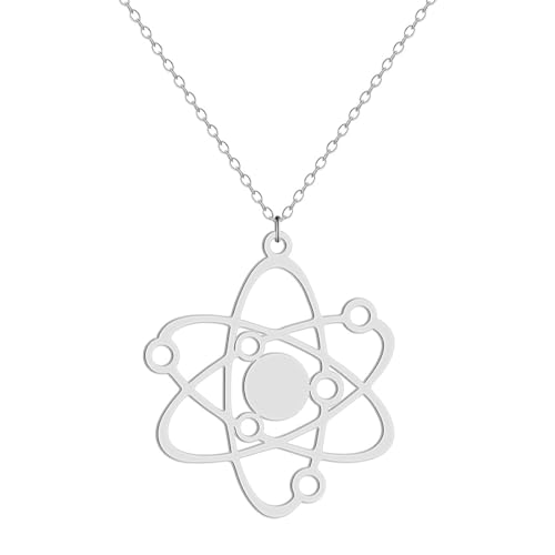 Hollow Atom Anhänger Halskette für Frauen Mädchen Edelstahl Wissenschaft Charme Halskette Kohlenstoffatom Physik Schmuck Geschenk von Hokech