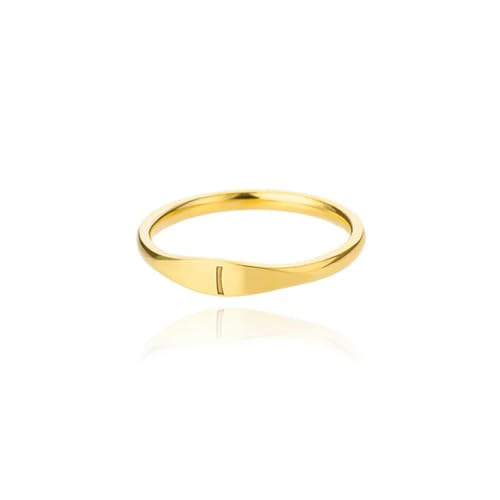 Initialen Buchstaben Ringe für Frauen Edelstahl graviert Dünner Ring Trend A-Z Alphabet Hochzeit Ästhetik Jewerly Anillos von Hokech