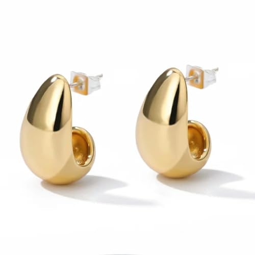 Klassische halbrunde Ohrstecker für Frauen Vergoldeter Edelstahl Ohrring Trend Eleganter koreanischer Modeschmuck femme von Hokech