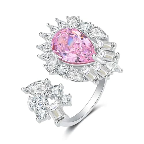Luxuriöser Moissanit Ice Cut Oval Blume Diamant Paar Ring für Frauen Original Sterling Silber Geschenk Schmuck von Hokech