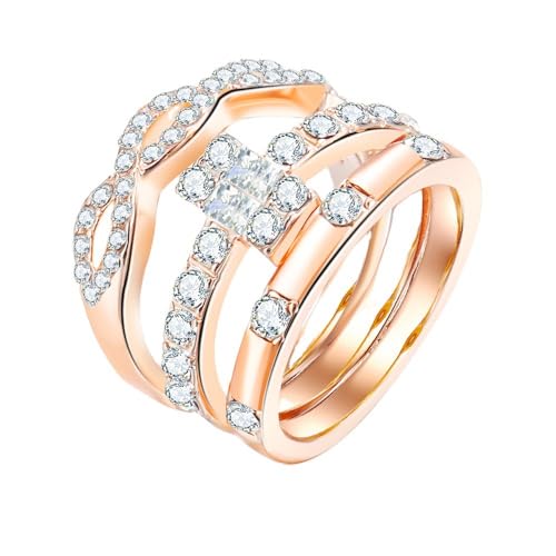 Luxus kreative Kristall Zirkon Ring Set für Frauen weibliche Hochzeit Verlobung Statement Ringe Mode Schmuck Geschenk von Hokech