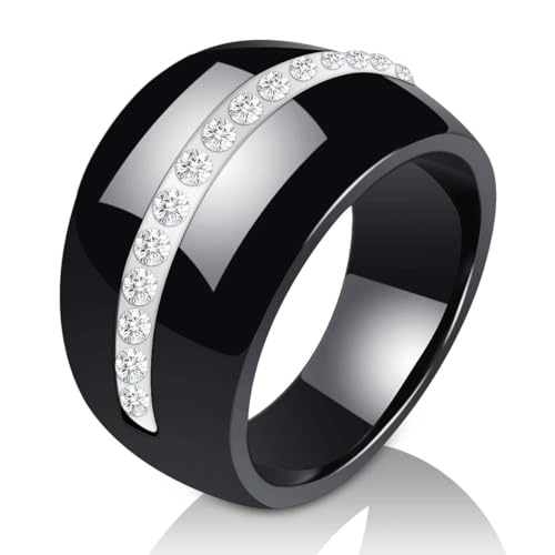 Luxus runder Edelstein Stein Zirkonia Keramik Ring Statement Ringe für Frauen Schmuck Bijoux von Hokech