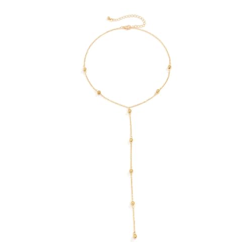 Minimalismus Lange Quaste Halskette für Frauen Mädchen Vintage Brust dünne Kette Kugel Anhänger Weiblicher Halsschmuck Geschenk Neu von Hokech