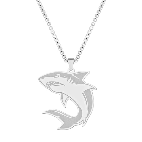 Minimalistische Hai-Anhänger Halskette für Männer Frauen Punk Ozean Tier Fisch Charm Box Kette Edelstahl Schmuck Geschenk Minimalistische Hai-Anhänger Halskette für Männer Frauen Punk Ozean Tier Fisch Charm Box Kette Edelstahl Schmuck Geschenk von Hokech