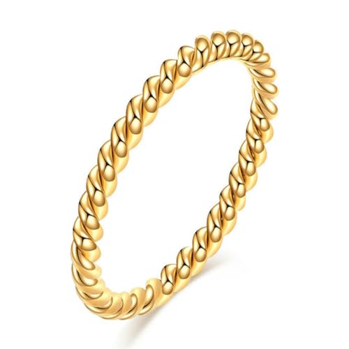 Mode 2mm Knöchelseil Twist Ring Edelstahl Ehering für Frauen Mädchen stapeln Schmuck von Hokech