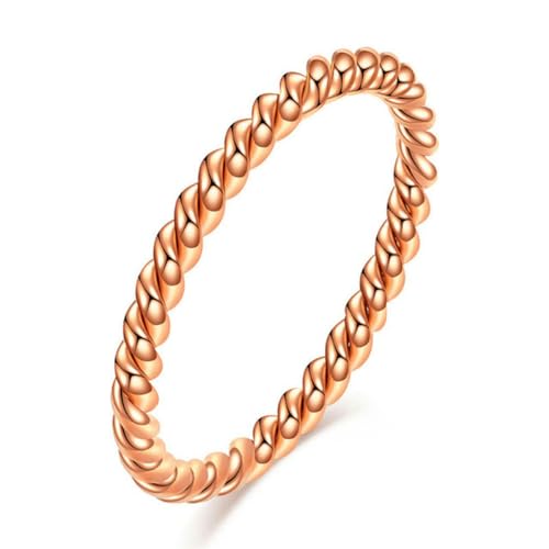 Mode 2mm Knöchelseil Twist Ring Edelstahl Ehering für Frauen Mädchen stapeln Schmuck von Hokech